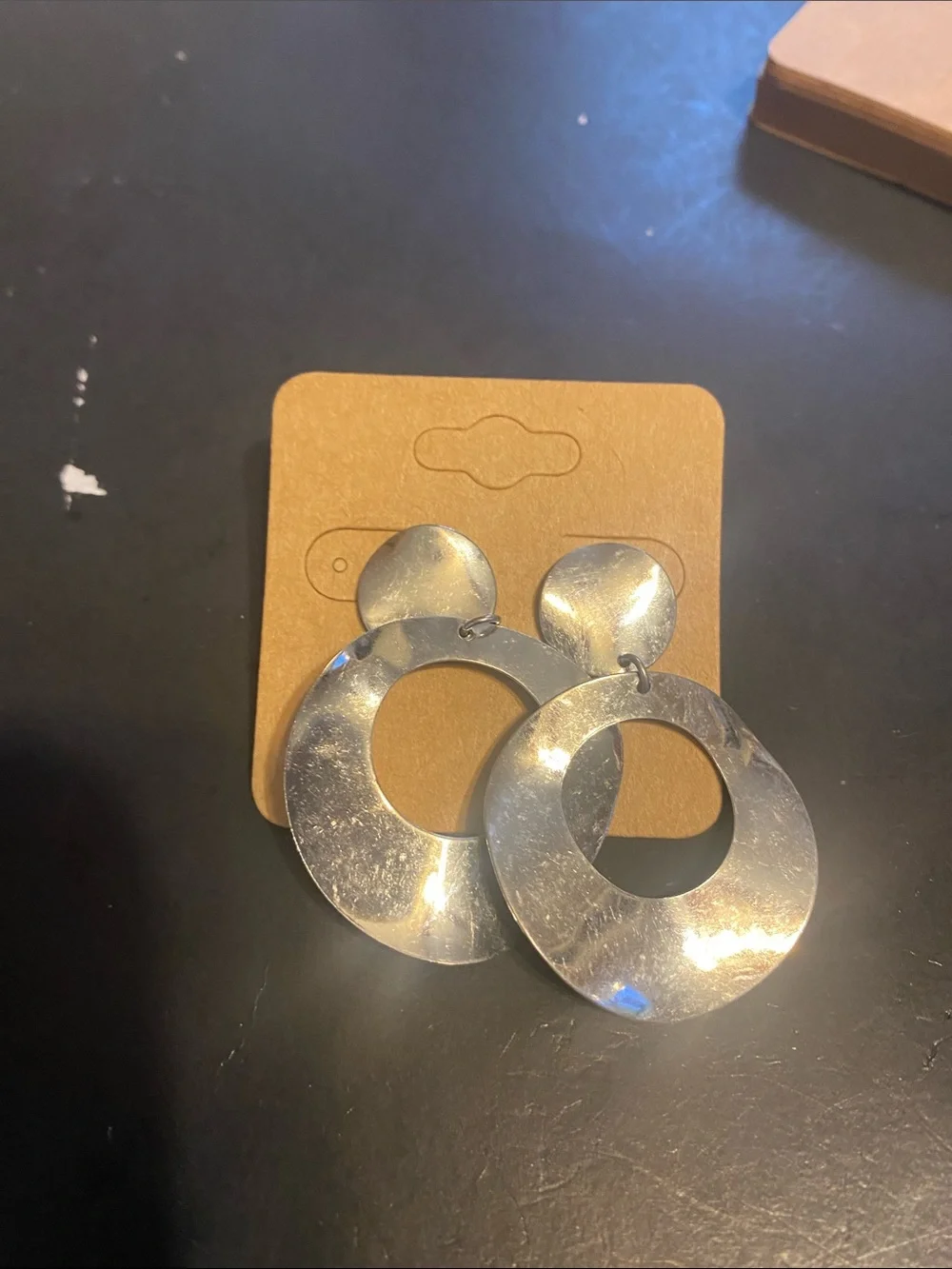 Silver Hoop Drop Earrings - Women's Fashion Accessories